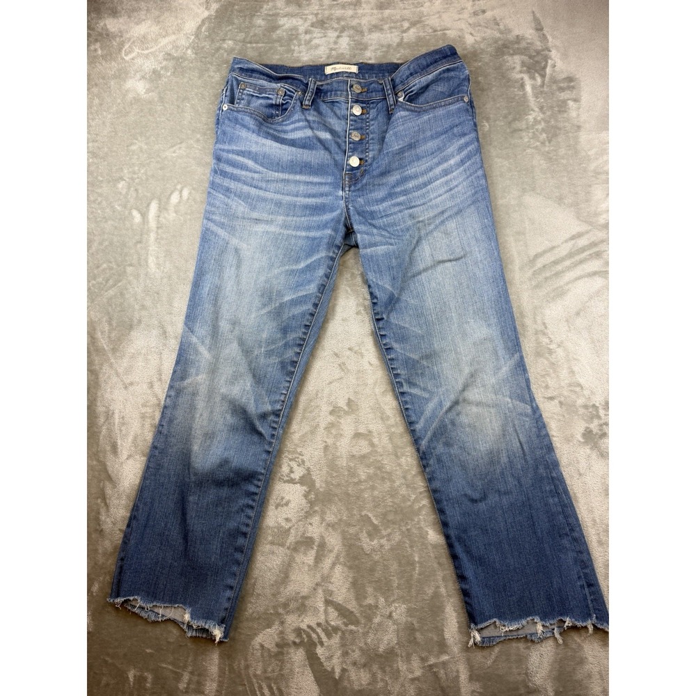 Madewell Cali Demi-Boot Jeans Women's Size 31 Raw Hem Button Fly